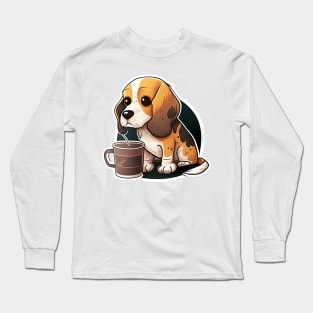 cute beagle coffee lover Long Sleeve T-Shirt